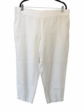Eileen Fisher Linen Flat Front Tapered Pants